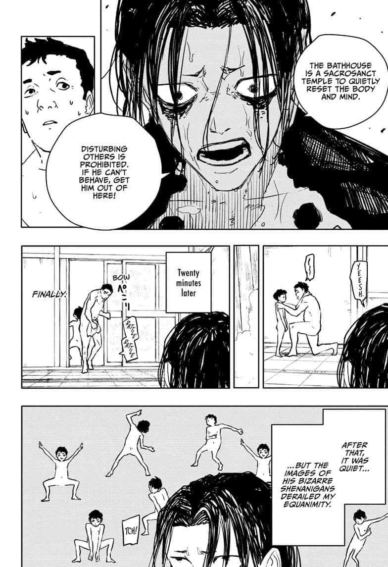 Kagurabachi Manga Chapter 92.5 page 12 - Genichi Sojo's Bathhouse Quest 2 scene