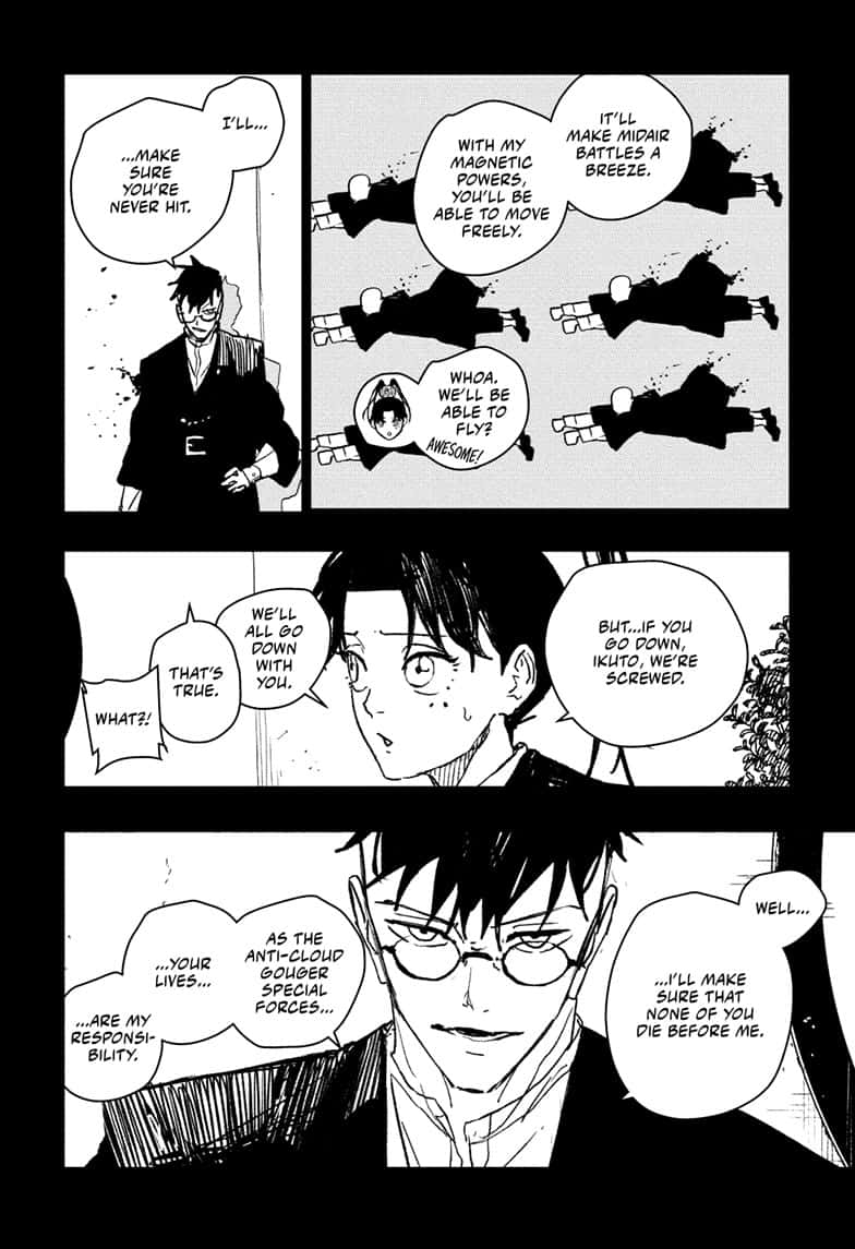 Kagurabachi Manga Chapter 98 page 2 - Ikuto Hagiwara, Worthless Commander scene