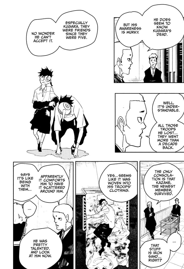 Kagurabachi Manga Chapter 98 page 6 - Ikuto Hagiwara, Worthless Commander scene